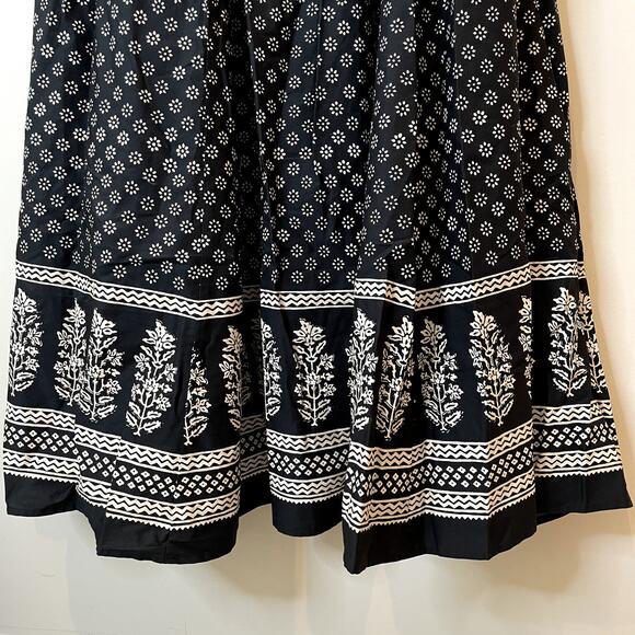 J.Crew Strapless Mixy Dress Maxi Block Print Floral Vacation CJ392 Black Large - Picture 11 of 15